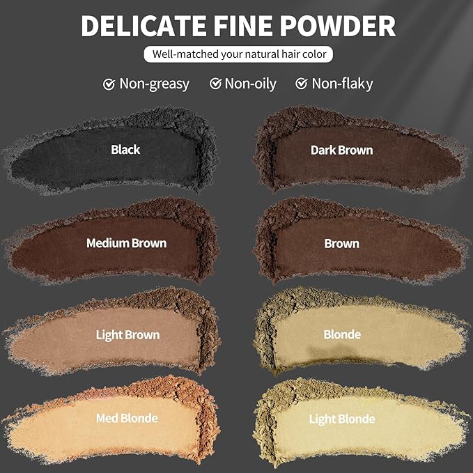Hairline Powder 24H Stain-Proof, Root Touch Up Hair Color for Gray Coverage,Bald Spot Concealing Hair Shadow Powder for Women & Men,Natural-Looking (Light Blonde)