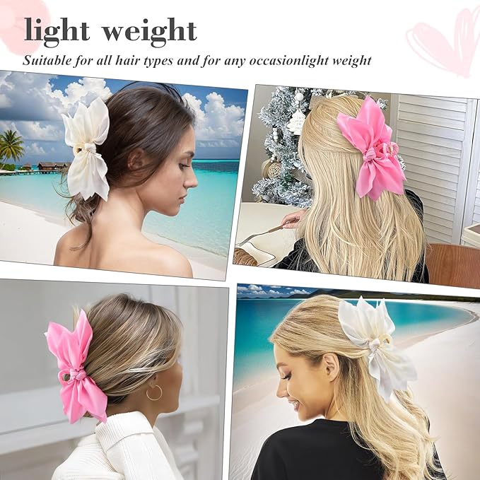 Bow Claw Clips Bow Hair Clips 2PC Big Hair Bows for Women Butterfly Styling Large Hair Clips for Thick Hair for Girls Hair Accessories for Women