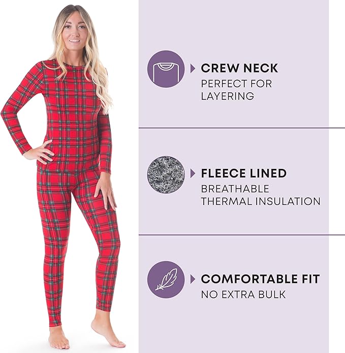Rocky Thermal Underwear Women Long Johns Womens Thermals Top Bottom Set Fleece Lined Under Wear Clothes Base Layer Thermals