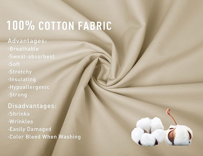 Sunflower Body Pillowcase 100% Cotton Long Pillow Cover/Case Envelope Closure 1 Pack, 21×54 inches Light Brown, Soft and Breathable