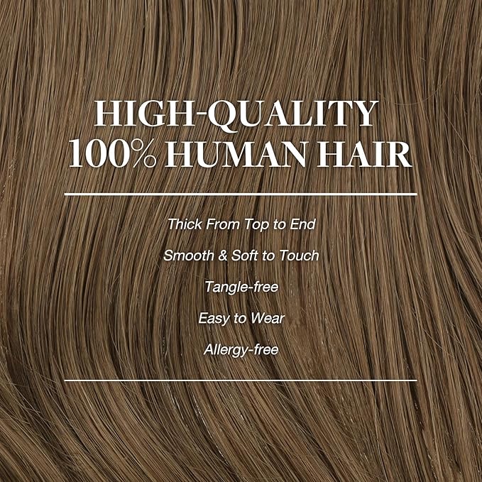GOO GOO Clip in Hair Extensions Real Human Hair, Remy Human Hair Extensions Clip ins for Women, Natural Human Hair, 16inch 150g 9Pcs, 5 Light Ash Brown