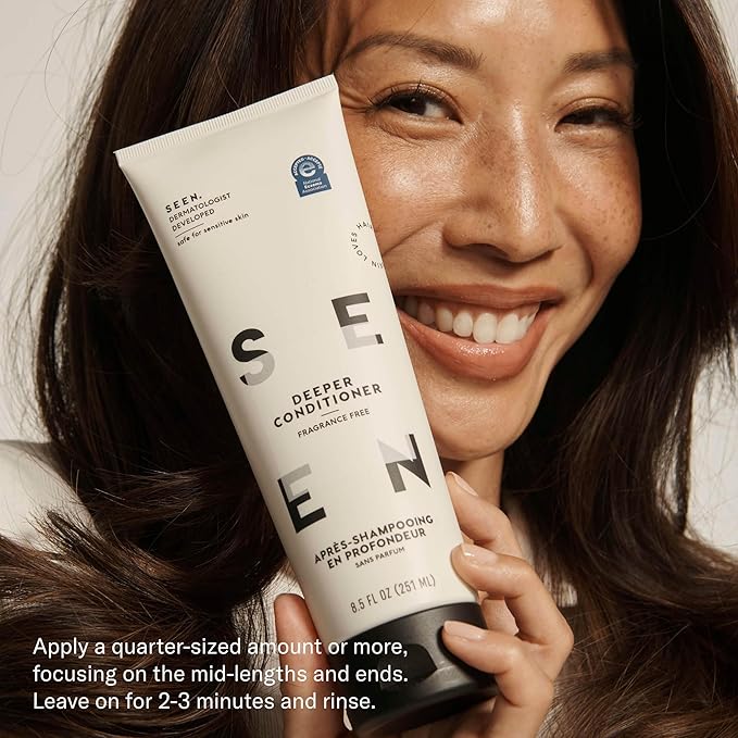 SEEN Deeper Conditioner, Fragrance Free - Non-Comedogenic & Hair Conditioner- Dermatologist-Developed - Safe for Sensitive, Eczema & Acne Prone Skin