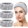 Chuangdi 3 Pieces Spa Headband for Women Facial Makeup Headband Soft Terry Cloth Hairband for Washing Face Mask Spa Shower Gifts(Gray)