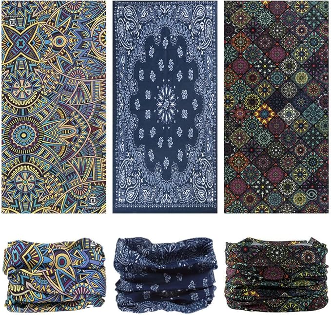 Neck Gaiter Headband Headwear Head Wrap Face Mask Magic Scarf Bandana for Men and Women