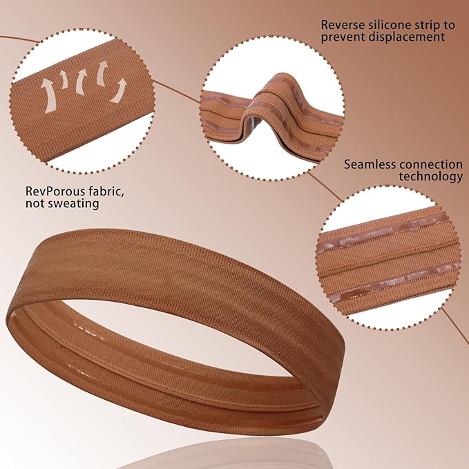 Workout Headbands Non Slip Headband Sport Headbands Sweatbands Elastic Sport Hair Bands for Sports Travel Indoor Fitness Gym