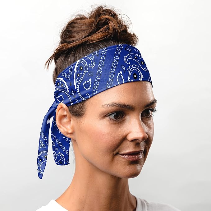 Suddora Paisley Print Bandana Headband, Multi-sport Boho Style Bandana, Non-slip Fabric, Unisex Head Accessory for Bikers