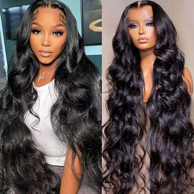 Lemoda Full 13x6 Lace Frontal Virgin Human Hair Wigs 210% Body Wave 13x6 HD Full Lace Front Wigs 15A 24Inch Brazilian Pre Plucked Natural Hairline Thin Knots