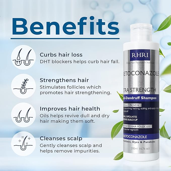 Anti Dandruff Shampoo for Men & Women | Extra Strength Medicated Shampoo with 2% Salicylic Acid and Tea Tree Oil for Itchy, Dry Scalp, Flakes and Build-Up | Sulfate Free 200ml