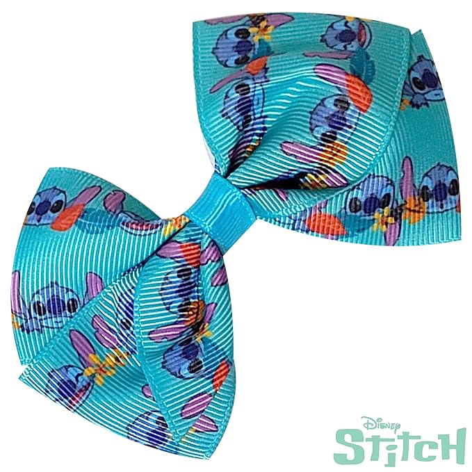 LUV HER Disney Stitch Hair Bows - 7 Pcs 4 Inch Bow Bundle - Hair Accessories Gift Set - Alligator Clip - Ages 3 +