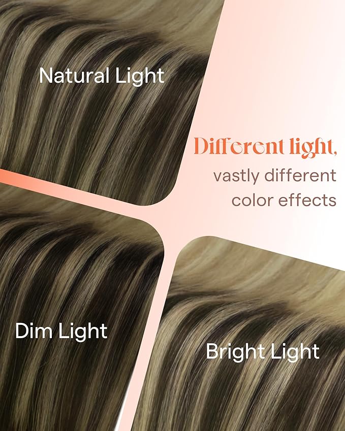 Sunny Tape in Hair Extensions Human Hair Dark Brown Balayage Blonde Hair Extensions Real Human Hair Tape ins 18 Inch Tape in Extensions 20Pcs 50g