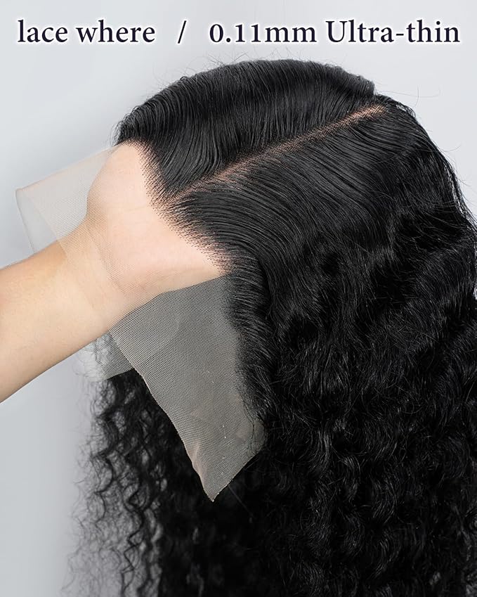 13x6 Deep Wave Lace Front Wigs Human Hair 180% Density curly human hair wig for Women 13x6 Wet and Wavy HD Transparent Lace Frontal Wigs Human Hair Pre Plucked with Natural Baby Hair 26inch