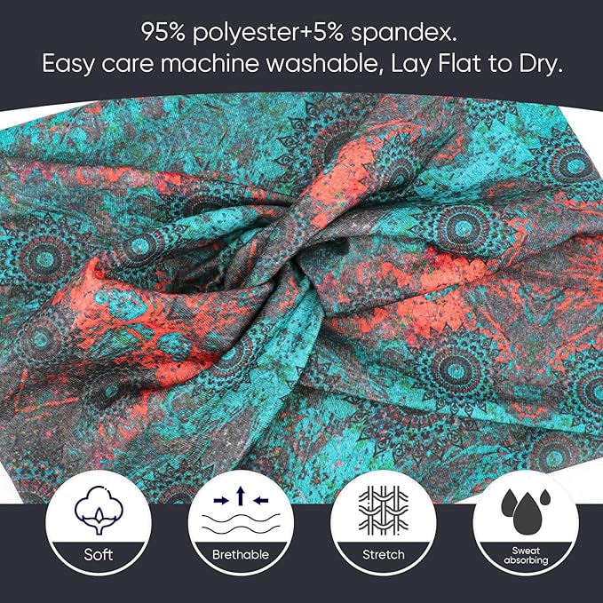 Extra Wide Headbands for Women Large Turban Headband Non Slip Boho Elastic Hairband Hair Twisted Knot Head Bands Accessories