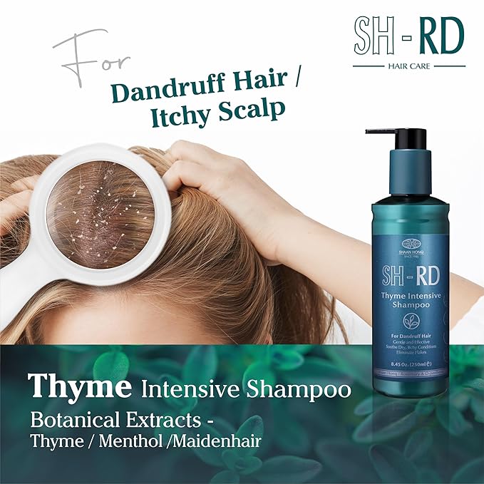 SH-RD Thyme Intensive Shampoo for Itchy Scalp and Dandruff Relief | 1% Zinc Pyrithione Added | Soothing, Rebalancing Scalp Condition - 3.38oz/100ml