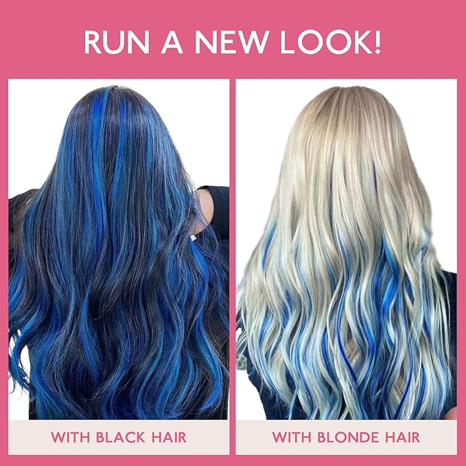 Wennalife Tape in Hair Extensions Human Hair Blue Tape in Extensions, 10pcs 30g 24 inch Remy Invisible Tape Ins Straight Colored Soft Real Human Hair Tape in Extensions Refill Set Extensions