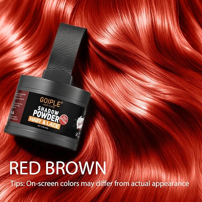 Root Cover Up Powder for Women - Hairline, Bald Spots, Eyebrows, Beard Line Touch Up - Light Blonde Hair Fibers for Thinning Hair Shadow, 2 Pack (Red Brown)
