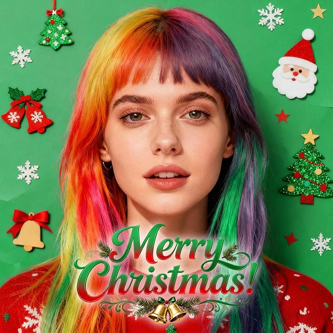 Christmas Temporary Hair Color Spray for Kids Women,One-Time Use Blue Hair Spray, Washable Temporary Hair Dye, Natural Hair Color Wax, Non-sticky Hair Spray for Cosplay, Party, Halloween(Blue,4.06Oz)