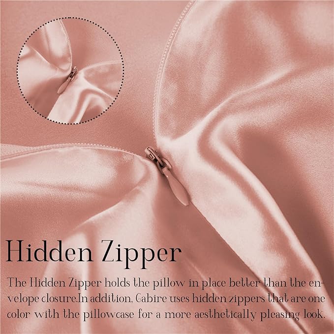 Mulberry Silk Pillow Case for Hair and Skin Prevent Acne Pillowcases Both Sides Real Silk Pillowcases Organic Silk Pillowcase with Hidden Zipper, Coral Pink, Queen (20"×30")