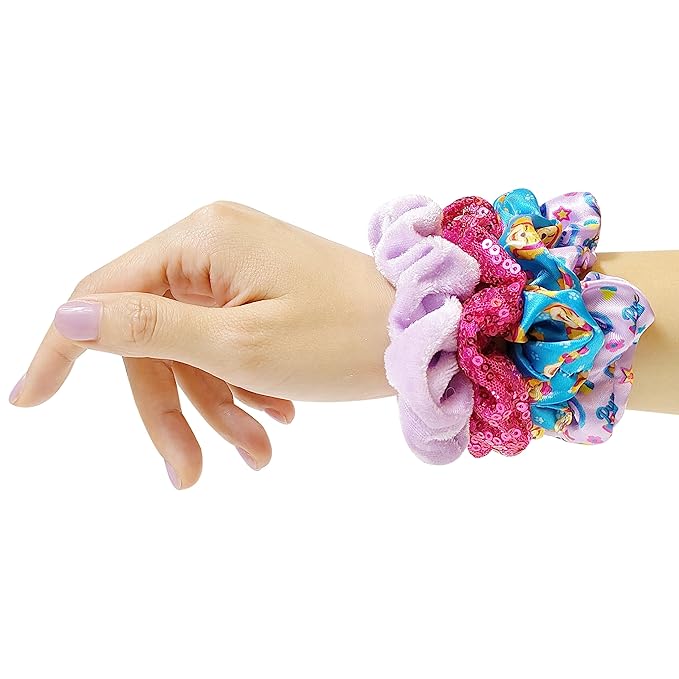 Luv Her Paw Patrol Hair Accessories Set - 9 inch Detangling Brush, 4 Scrunchies & Hair Ties for Girls