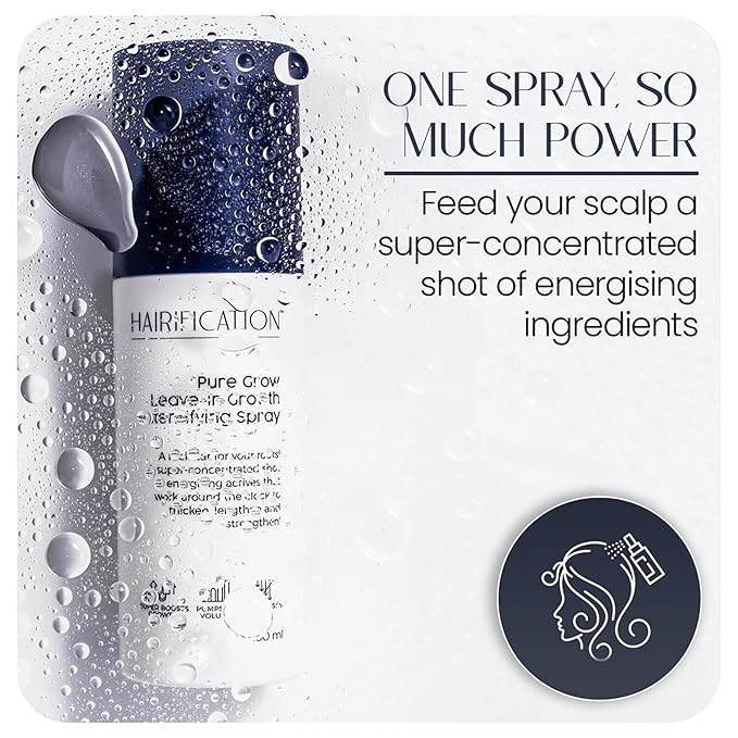 Pure Grow Leave-In Spray for Fine and Thinning Hair, Botanical Scalp Mist with Biotin Niacinamide and Caffeine, 150ml