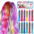 Hair Chalk for Girls Washable, 12-Color Temporary Hair Chalk for Girls Gifts for Dark Hair, Hair Dye Marker Gifts for Teen Girls Kids Age 5 6 7 8 9 10 11 12 13 Years Old for Christmas Birthday