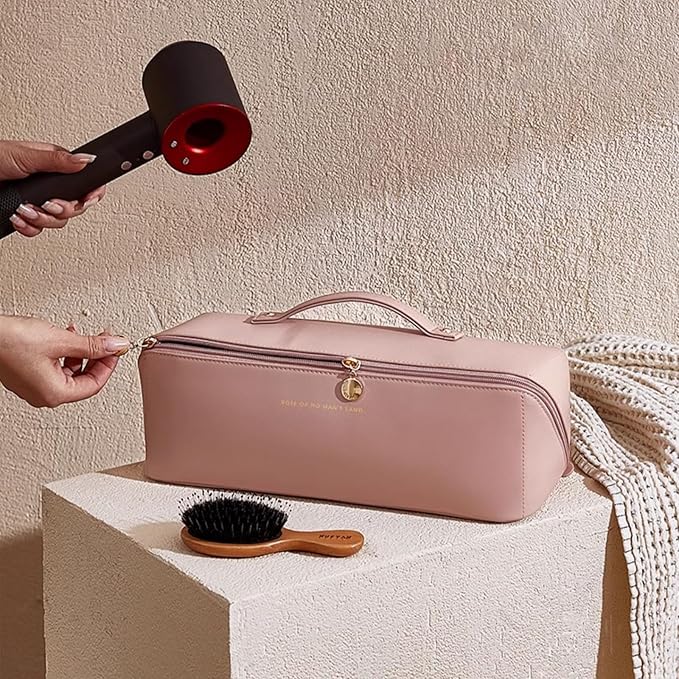 Travel Case Compatible with Dyson Airwrap Styler, Portable Supersonic Hair Dryer Travel Storage Bag, Waterproof Carrying Case Organizer for Shark Flexstyle and Attachments (Rose Pink)
