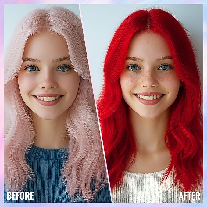 Temporary Red Hair Color Spray – 1-Day Washable Hair Color for Women Men Kids, Vibrant Hair Spray for Halloween, Cosplay, Costumes, Parties, Festivals, Crazy Hair Day, DIY Hair Looks