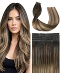 SURNEL Injected Tape in Hair Extensions Human 16 Inch Dark Brown to Dirty Blonde Real Hair Seamless Remy Invisible Tape in Extensions 20Pcs 35g(#2618,16)