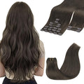 GOO GOO Clip in Hair Extensions Real Human Hair, Remy Human Hair Extensions Clip ins for Women, Natural Human Hair, 22inch 150g 9Pcs, 1C Mocha Brown