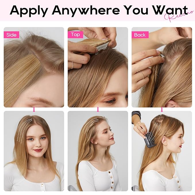 REECHO Clip in Hair Volumizer, 2PCS 6 inch Short Thick Clip in Hairpieces Adding Extra Volume Hair Extensions for Women (Milk Chocolate Brown)