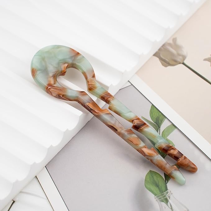 6PCS Small Hair Pins, Light Pattern French Hair Sticks for Fine Hair, Prestige Hair Accessories