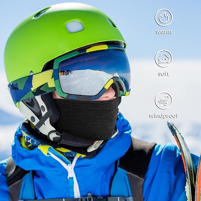 Winter Neck Gaiter Warmer, Soft Fleece Face Mask Scarf for Cold Weather Skiing Cycling Outdoor Sports