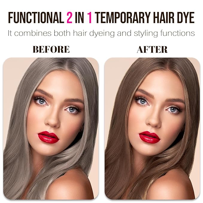 Temporary Hair Color Wax Dye,Hair Spray Color, Natural Hair Wax Color, Kids Temporay Hair Wax Dye Ash for Halloween Cosplay,Party,Masquerade (Brown, 120g)
