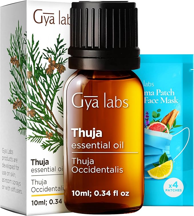 Gya Labs Thuja Essential Oil - 0.34 Fl Oz - for Hair, Skin, Diffuser, Aromatherapy & DIY Candle Making Scent