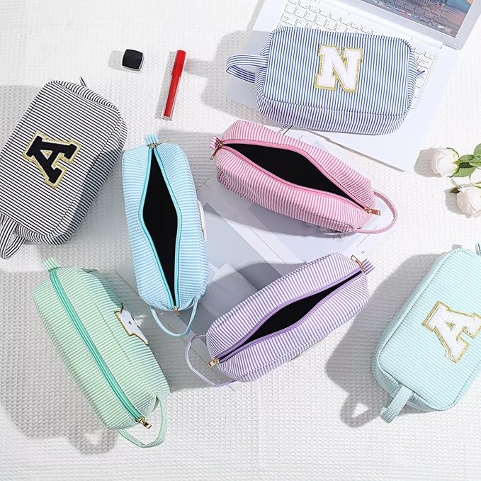 YOOLIFE Gifts for Grandma - Personalized Birthday Gifts for Grandma, Monogram Initial Makeup Bag Make Up Bag for Women N