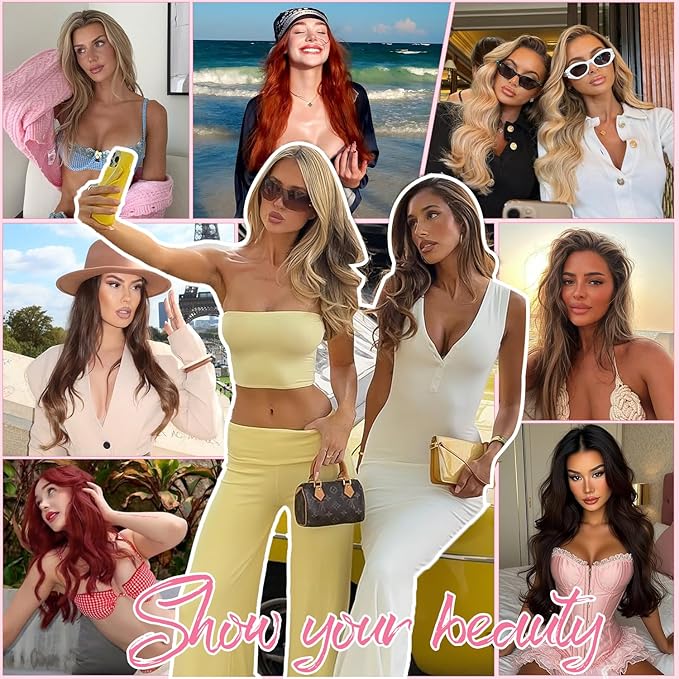 Clip in Hair Extensions Real Human Hair Body Wave 1B Natural Black Clip in 100% Brazilian Remy Human Hair Extensions 8pcs Per Set with 18 Clips Double Weft 16 Inch 90g/3.6oz