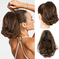 KooKaStyle Ponytail Extension, 10" Short Claw Clip in Pony Tails Hair Extensions Curly Wavy Synthetic Drawstring Hairpieces for Women(Mocha Brown)