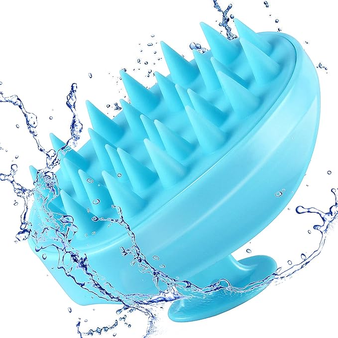 Scalp Massager Shampoo Brush, Hair Scalp Scrubber Shower Hair Brush Head Massager for Stress Relax Hair Growth, Dandruff Brush Scalp Exfoliator for Women Men Kids Pets, Blue