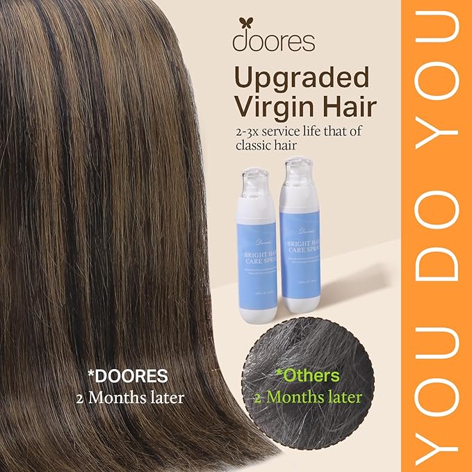 DOORES Human Hair Extensions Clip in Remy Black to Light Brown Balayage Clip in Hair Extensions Straight Natural Hair Extensions 7pcs 120g 18 Inch