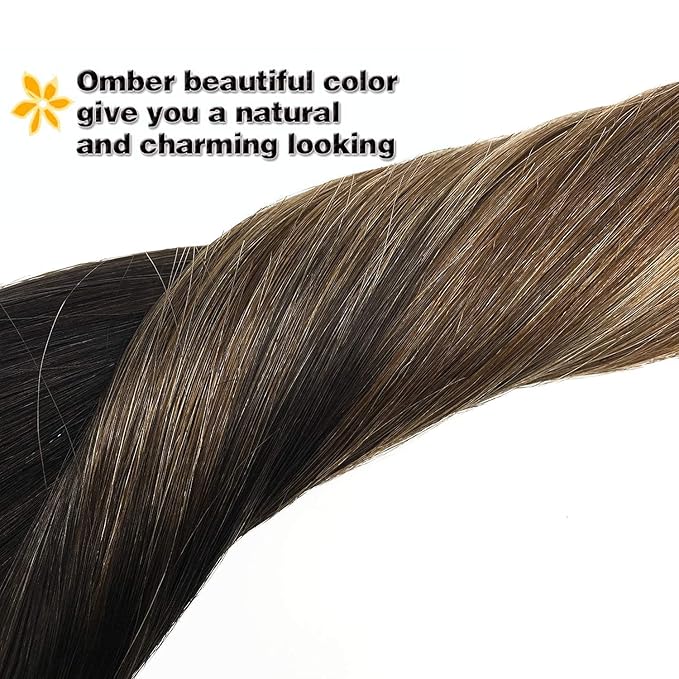 GOO GOO Clip in Hair Extensions Real Human Hair, Remy Human Hair Extensions Clip ins for Women, Natural Human Hair, 22inch 120g 7Pcs, 2/6/18 Balayage Brown to Dirty Blonde
