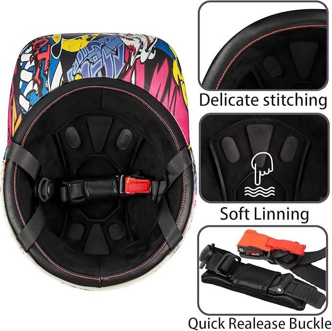 Baseball Style Cap Retro Motorcycle Helmet Unisex-Adult - DOT Approved