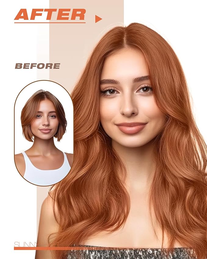 Sunny Hair Tape in Hair Extensions Real Human Hair Invisible Remy Hair Extensions Tape ins for Women Copper Red 12 inch 20Pcs