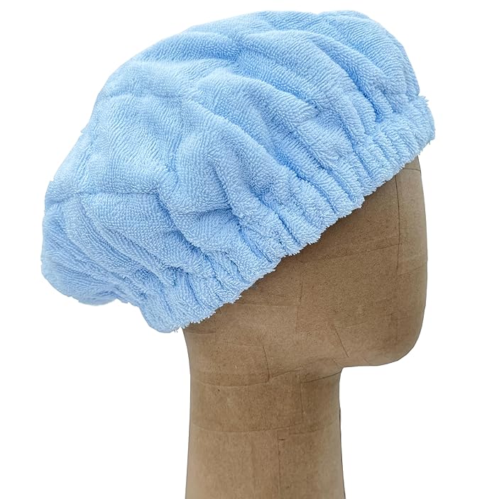 AKISS Flaxseed Deep Conditioning Heat Cap Portable Microwave Hot Bonnet Therapy Hair care Cap For Women (Skyblue/Scenery, Large)