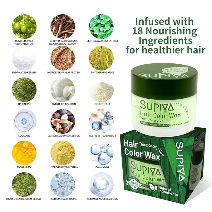 Temporary Hair Color Wax for Men - SUPIYA Washable Hair Wax Color, All-Day Hold Disposable Hair Wax for Party, Cosplay & Daily (Honey Color #41)