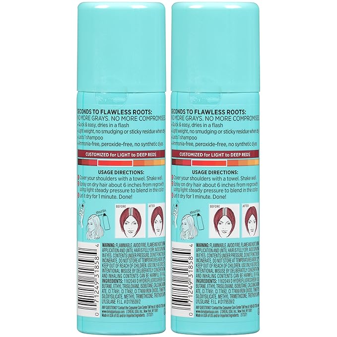 L'Oreal Paris Hair Color Root Cover Up Hair Dye Red 2 Ounce (Pack of 2) (Packaging May Vary)