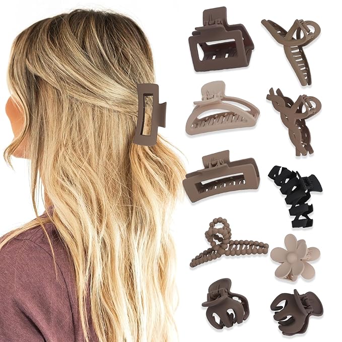 10PCS Non-Slip Hair Clips Jaw Clips for Thick Hair Clamp Flower Non-Slip Hair Accessories with Multi-Styles for Women Girls