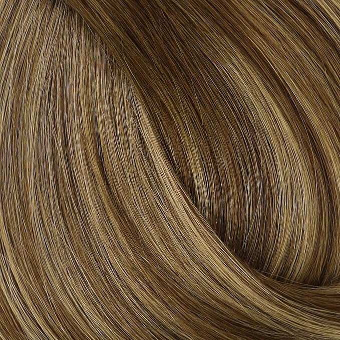Full Shine Hair Extensions Clip Ins Brown Hair Extensions 12 Inch Real Hair Extensions Ombre Brown Fading to Honey Blonde Highlighted Short Natural Human Hair Extensions for Women 3Pcs 60Grams