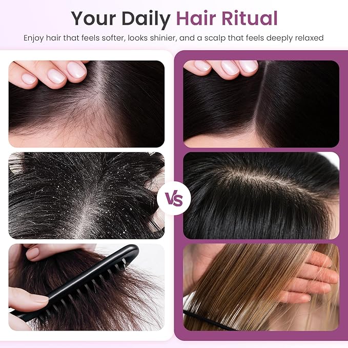 6-in-1 Rechargeable Scalp Massager Hair Growth Oil Applicator, Nano Mist, Electric Scalp Vibration Brush for Home Spa, Effortless Detangling & Relaxation Head Massage Tool for All Hair Types
