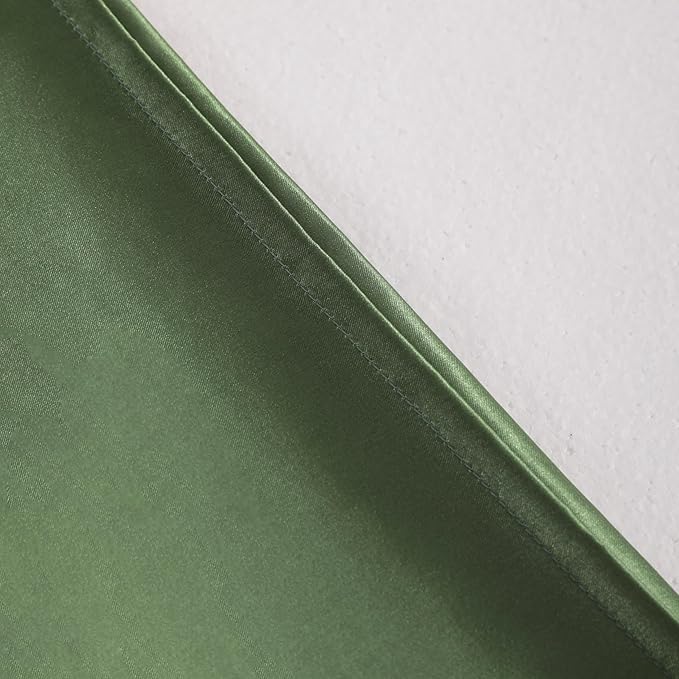 NTBAY 2 Pack Satin Standard Pillowcases for Hair and Skin, Luxurious and Silky Pillow Cases with Envelope Closure, 20x26 Inches, Olive Green