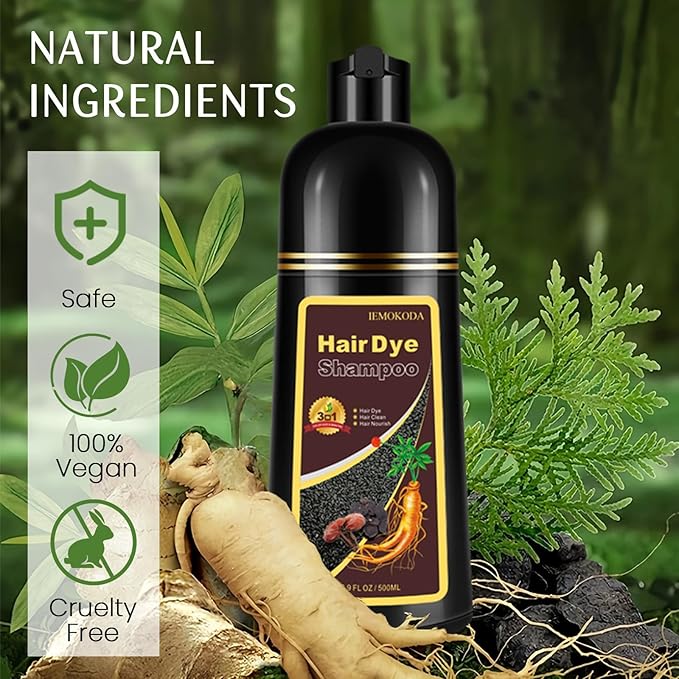 Blonde Brown Hair Dye Shampoo 3-in-1, Instant Natural Hair Color Shampoo Champu Para Canas Mujer, Lasting 3-4 Weeks & Easy to Use & All Hair Types & Root Touch Up, 500ml