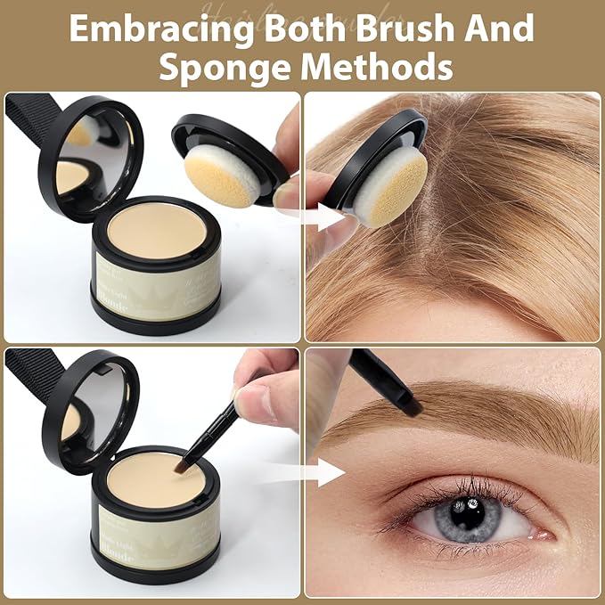 2 Pack Hairline Powder for Women and Men, Used to Root Touch Up Hair Color, Thinning and Gray Hair Coverage and Bald Spots Coverage, Matte Light Blonde